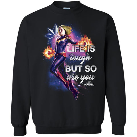 Captain Marvel Inspirational Quote Flight Crewneck Pullover Sweatshirt Black / S Crewneck Pullover Sweatshirt - parenttees