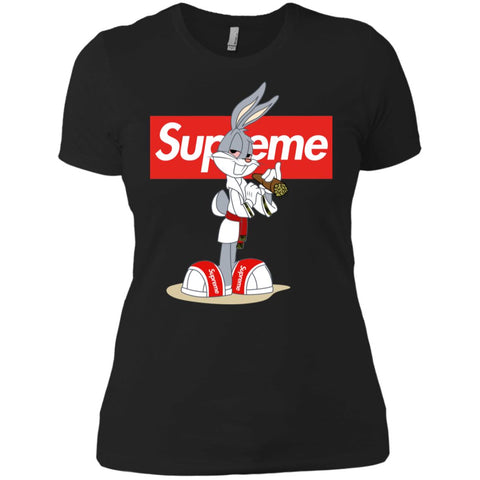 Supreme Rabbit Smoking T-shirt Women Cotton T-Shirt Black / X-Small Women Cotton T-Shirt - parenttees