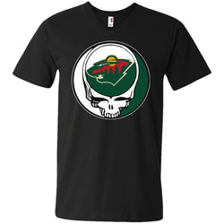 Minnesota Wild Grateful Dead Steal Your Face Hockey Nhl Shirts Men V-Neck T-Shirt