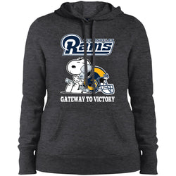 Los Angeles Rams Gateway To Victory Super Bowl 2019 Snoopy Football Nfl Women Hooded Sweatshirt