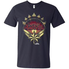 Captain Marvel Yellow Red Plane Flight Logo Men V-Neck T-Shirt Men V-Neck T-Shirt - parenttees