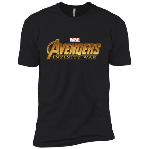 Marvel Avengers Infinity War Golden Logo Men Short Sleeve T-Shirt Black / X-Small Men Short Sleeve T-Shirt - parenttees