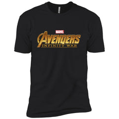 Marvel Avengers Infinity War Golden Logo Men Short Sleeve T-Shirt Men Short Sleeve T-Shirt - parenttees