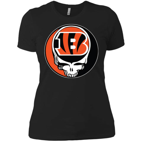 Cincinnati Bengals Grateful Dead Steal Your Face Football Nfl Shirts Women Cotton T-Shirt Black / X-Small Women Cotton T-Shirt - parenttees