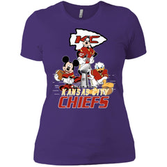 Nfl – Kansas City Chiefs Donald Duck Goofy Mickey Mouse Super Bowl 2019 Football Women Cotton T-Shirt Women Cotton T-Shirt - parenttees