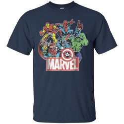 Marvel Avengers Team Retro Comic Vintage Graphic Men Cotton T-Shirt