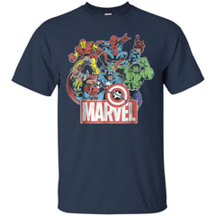 Marvel Avengers Team Retro Comic Vintage Graphic Men Cotton T-Shirt Men Cotton T-Shirt - parenttees