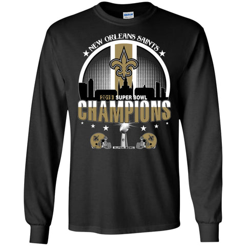 Nfl – New Orleans Saints 2019 Super Bowl Champions Football Men Long Sleeve Shirt Black / S Men Long Sleeve Shirt - parenttees