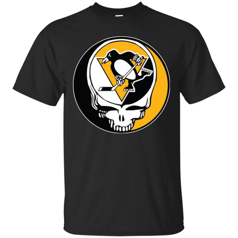 Pittsburgh Penguins Grateful Dead Steal Your Face Hockey Nhl Shirts Men Cotton T-Shirt Black / S Men Cotton T-Shirt - parenttees