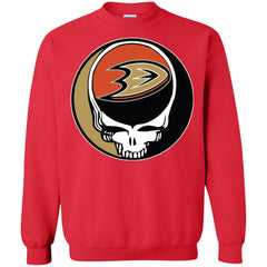 Anaheim Ducks Grateful Dead Steal Your Face Hockey Nhl Shirts Crewneck Pullover Sweatshirt Crewneck Pullover Sweatshirt - parenttees