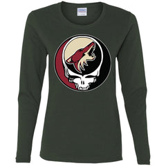 Arizona Coyotes Grateful Dead Steal Your Face Hockey Nhl Shirts Women Long Sleeve Shirt Women Long Sleeve Shirt - parenttees