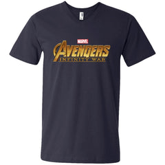 Marvel Avengers Infinity War Golden Logo Men V-Neck T-Shirt Men V-Neck T-Shirt - parenttees