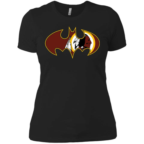 We Are The Washington Redskins Batman Nfl Mashup Women Cotton T-Shirt Black / X-Small Women Cotton T-Shirt - parenttees