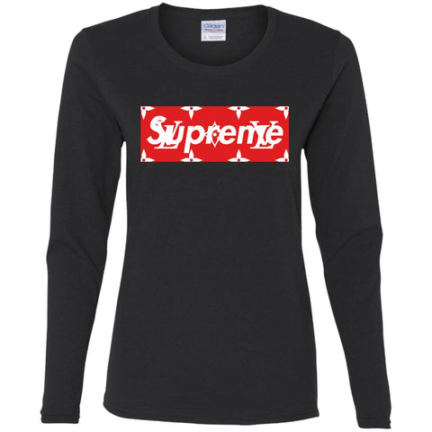 Louis Vuitton Box Supreme T-shirt Women Long Sleeve Shirt Black / S Women Long Sleeve Shirt - parenttees