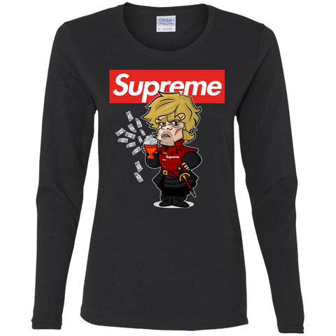 Supreme Tyrion Game Of Thrones T-shirt Women Long Sleeve Shirt Black / S Women Long Sleeve Shirt - parenttees