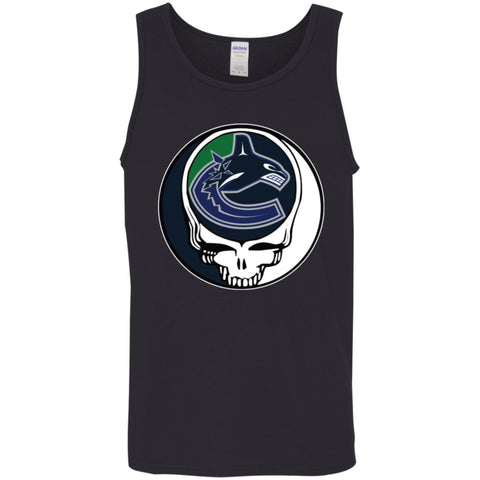 Vancouver Canucks Grateful Dead Steal Your Face Hockey Nhl Shirts Men Cotton Tank Black / X-Small Men Cotton Tank - parenttees