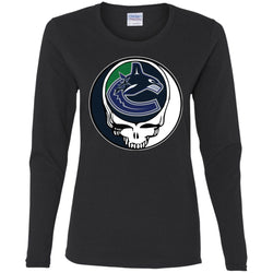 Vancouver Canucks Grateful Dead Steal Your Face Hockey Nhl Shirts Women Long Sleeve Shirt