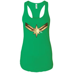 Captain Marvel Gleaming Chest Logo Women Tank Top Women Tank Top - parenttees