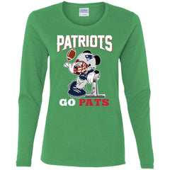 Go Pats - New England Patriots Super Bowl 2019 Mickey Mouse Football Nfl Women Long Sleeve Shirt Women Long Sleeve Shirt - parenttees