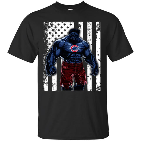 Giants Hulk Chicago Cubs T-shirt Flag Men Cotton T-Shirt Black / S Men Cotton T-Shirt - parenttees