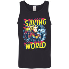 Captain Marvel Saving The World Portrait Men Cotton Tank Men Cotton Tank - parenttees