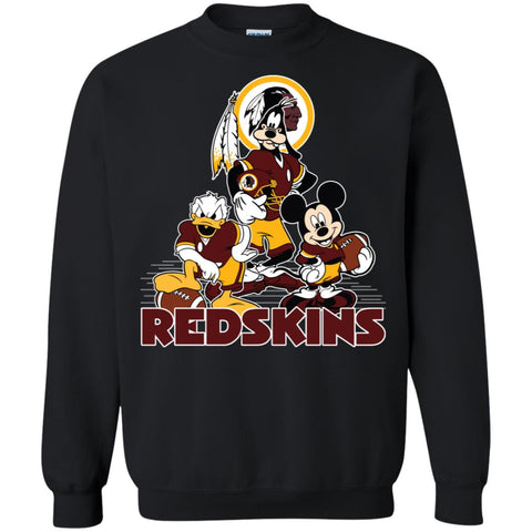 Mickey Mouse Washington Redskins American Football Nfl Sports Shirt Crewneck Pullover Sweatshirt Black / S Crewneck Pullover Sweatshirt - parenttees