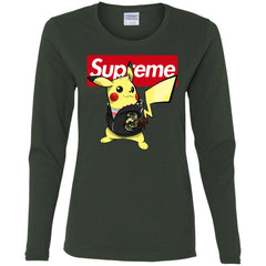 Supreme Pikachu T-shirt Women Long Sleeve Shirt Women Long Sleeve Shirt - parenttees