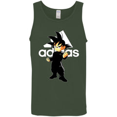 Goku Treding Adidas White T-shirt Men Cotton Tank Men Cotton Tank - parenttees