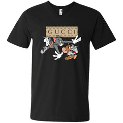 Gucci Tom And Jerry Cartoon T-shirt Men V-Neck T-Shirt