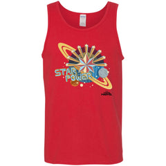 Captain Marvel Star Power Retro Style Men Cotton Tank Men Cotton Tank - parenttees