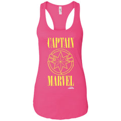 Captain Marvel Yellow Paint Drip Logo Women Tank Top Women Tank Top - parenttees