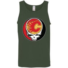 Calgary Flames Grateful Dead Steal Your Face Hockey Nhl Shirts Men Cotton Tank Men Cotton Tank - parenttees