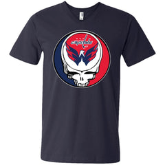 Washington Capitals Grateful Dead Steal Your Face Hockey Nhl Shirts Men V-Neck T-Shirt Men V-Neck T-Shirt - parenttees