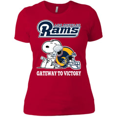 Los Angeles Rams Gateway To Victory Super Bowl 2019 Snoopy Football Nfl Women Cotton T-Shirt Women Cotton T-Shirt - parenttees