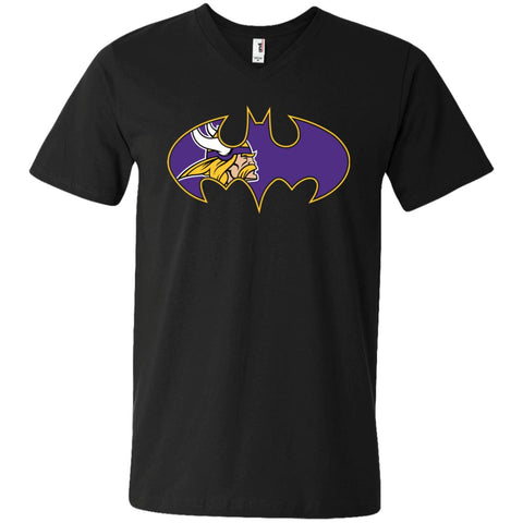 We Are The Minnesota Vikings Batman Nfl Mashup Men V-Neck T-Shirt Black / S Men V-Neck T-Shirt - parenttees