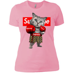 Supreme Boxing Cat Best Funny T-shirt Women Cotton T-Shirt Women Cotton T-Shirt - parenttees