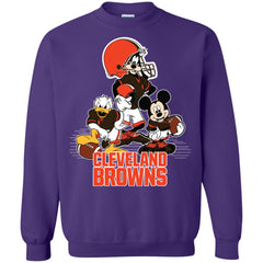 Mickey Mouse Cleveland Browns American Football Nfl Sports Shirt Crewneck Pullover Sweatshirt Crewneck Pullover Sweatshirt - parenttees