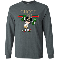 Gucci Mickey Mouse Drink Beer T-shirt Men Long Sleeve Shirt Men Long Sleeve Shirt - parenttees