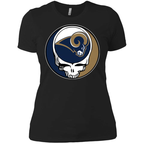 Los Angeles Rams Grateful Dead Steal Your Face Football Nfl Shirts Women Cotton T-Shirt Black / X-Small Women Cotton T-Shirt - parenttees