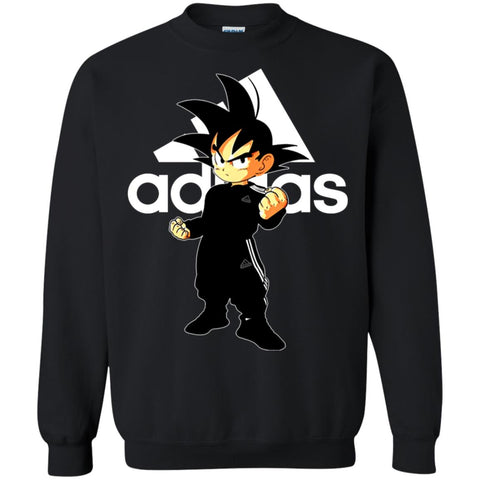 Goku Treding Adidas White T-shirt Crewneck Pullover Sweatshirt Black / S Crewneck Pullover Sweatshirt - parenttees