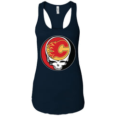 Calgary Flames Grateful Dead Steal Your Face Hockey Nhl Shirts Women Tank Top Women Tank Top - parenttees