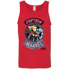 Captain Marvel Stitched Patched Portrait Men Cotton Tank Men Cotton Tank - parenttees