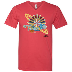 Captain Marvel Star Power Retro Style Men V-Neck T-Shirt Men V-Neck T-Shirt - parenttees