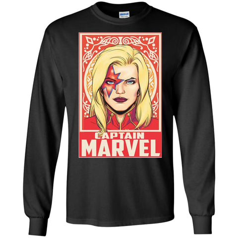 Captain Marvel Ornament Men Long Sleeve Shirt Black / S Men Long Sleeve Shirt - parenttees