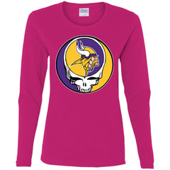 Minnesota Vikings Grateful Dead Steal Your Face Football Nfl Shirts Women Long Sleeve Shirt Women Long Sleeve Shirt - parenttees