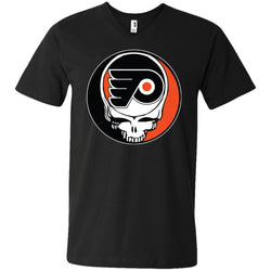 Philadelphia Flyers Grateful Dead Steal Your Face Hockey Nhl Shirts Men V-Neck T-Shirt