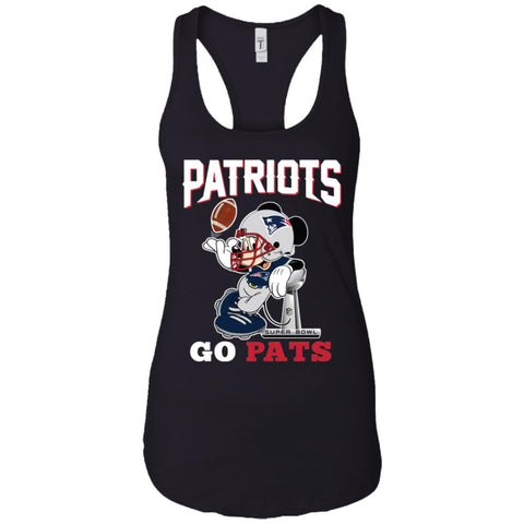 Go Pats - New England Patriots Super Bowl 2019 Mickey Mouse Football Nfl Women Tank Top Black / X-Small Women Tank Top - parenttees