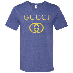 Gucci Logo Vintage Inspired Men V-Neck T-Shirt