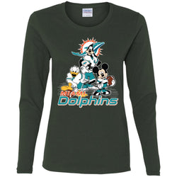 Mickey Mouse Miami Dolphins American Football Nfl Sports Shirt Women Long Sleeve Shirt