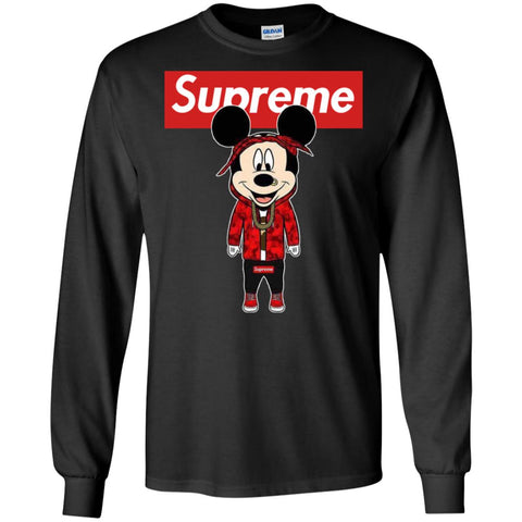 Supreme Mickey Style Fashion T-shirt Men Long Sleeve Shirt Black / S Men Long Sleeve Shirt - parenttees